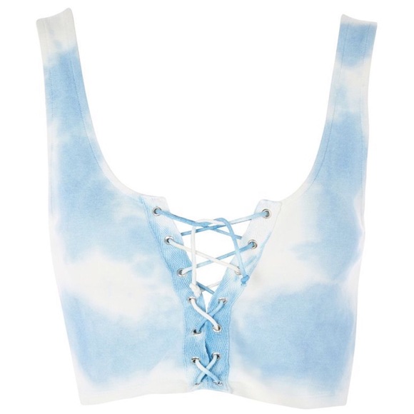 2/$32 NWOT TOPSHOP Tie Dye Lace-Up Bralet US 8 - Picture 4 of 10